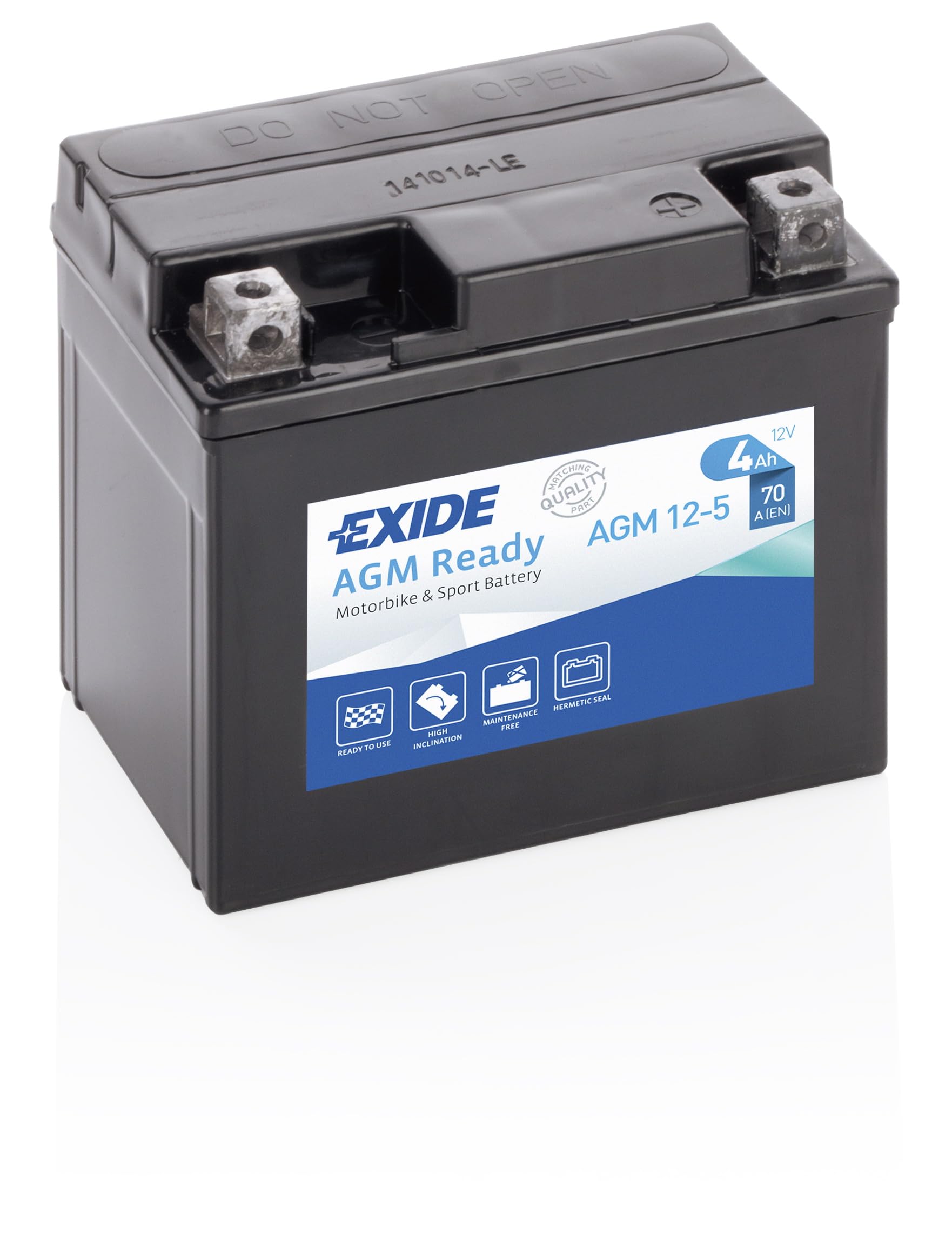 Exide AGM12-5 AGM-Ready Motorrad Starter-Batterie 12V 4Ah 70A von Exide Batteries