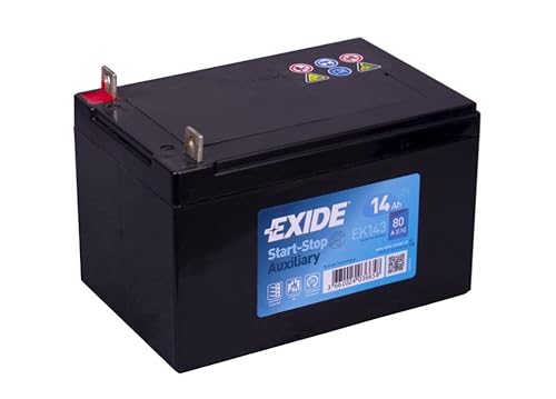 Exide EK143 Start-Stop Auxiliary AGM Stütz- und Backup-Batterie 12V 14Ah 80A von Exide Batteries