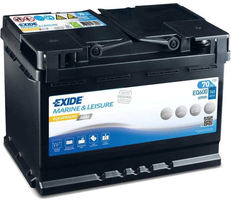 Exide EQ600 Equipment AGM Versorgungsbatterie 12V 70Ah 600Wh 760A von Exide Batteries