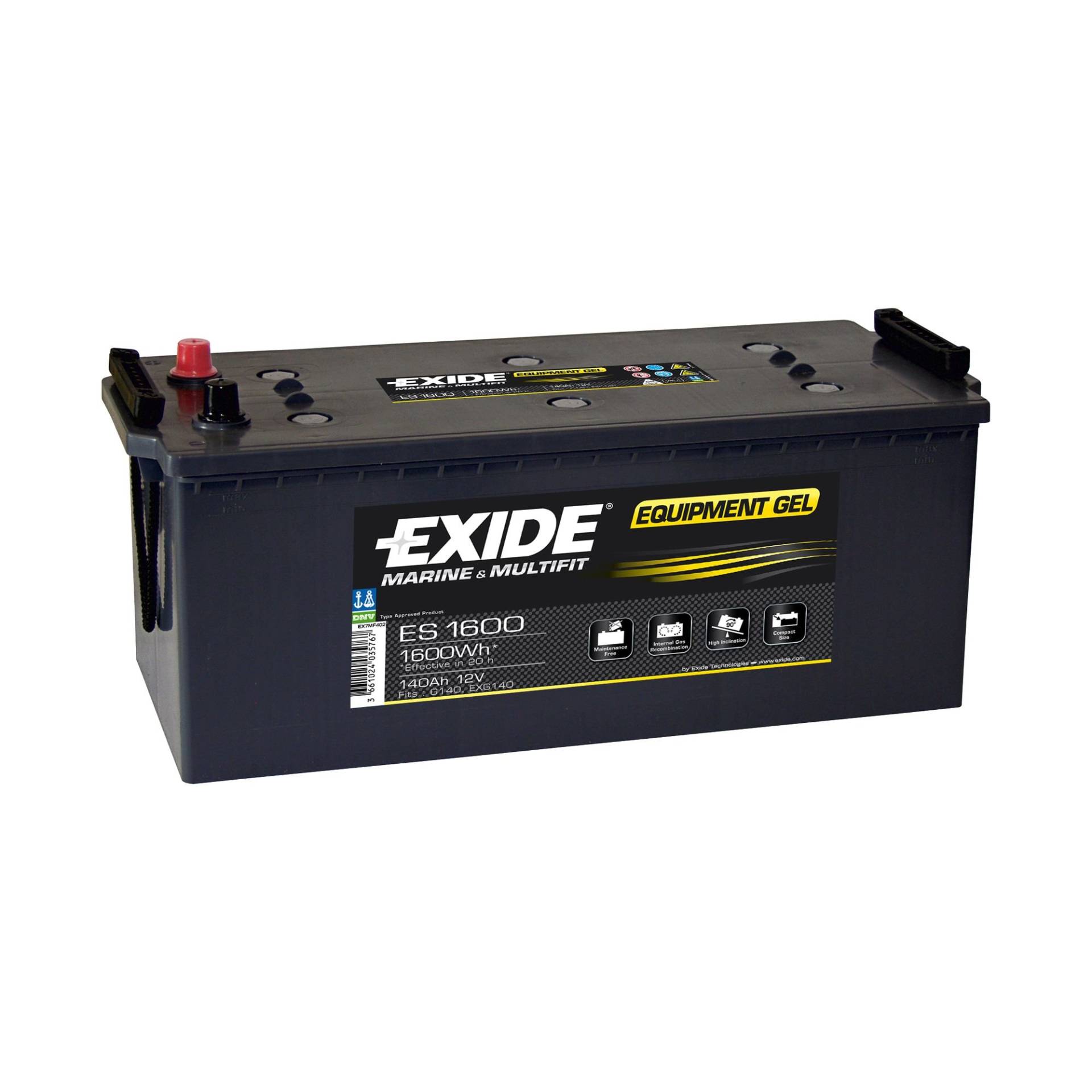 Exide ES1600 Equipment GEL Versorgungsbatterie 12V 140Ah 1600Wh 900A von Exide Batteries