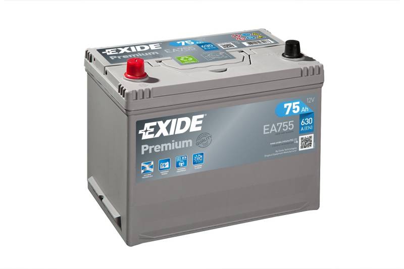 Exide Premium Superior Power EA755 75Ah Autobatterie wartungsfrei (einbaufertig) von Exide