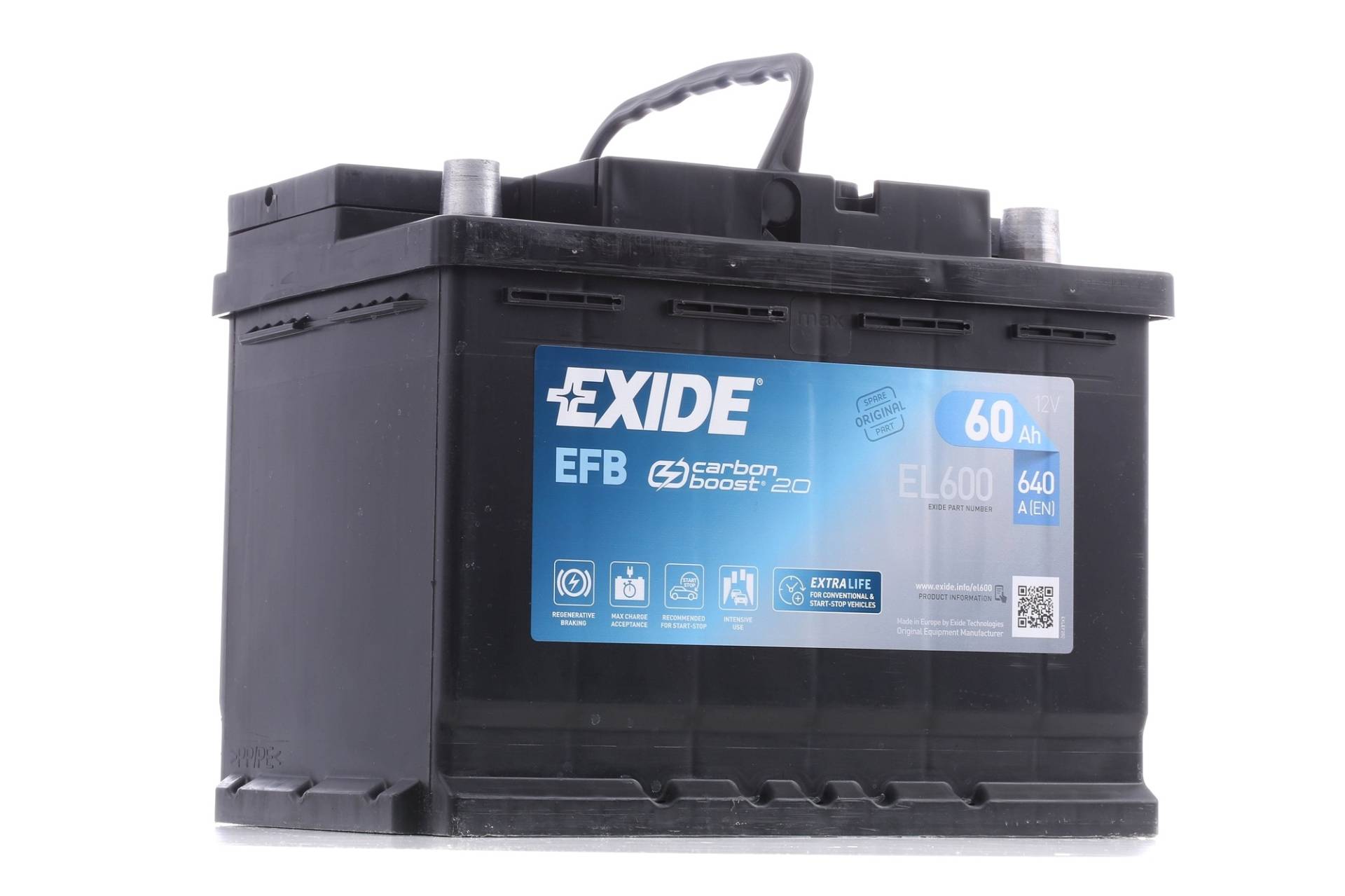 EXIDE Starterbatterie VW,AUDI,MERCEDES-BENZ EL600 71777953,EL600027EFB,1734610 Autobatterie,Batterie,Fahrzeugbatterie,Akku,Akkumulator 8201479819 von Exide