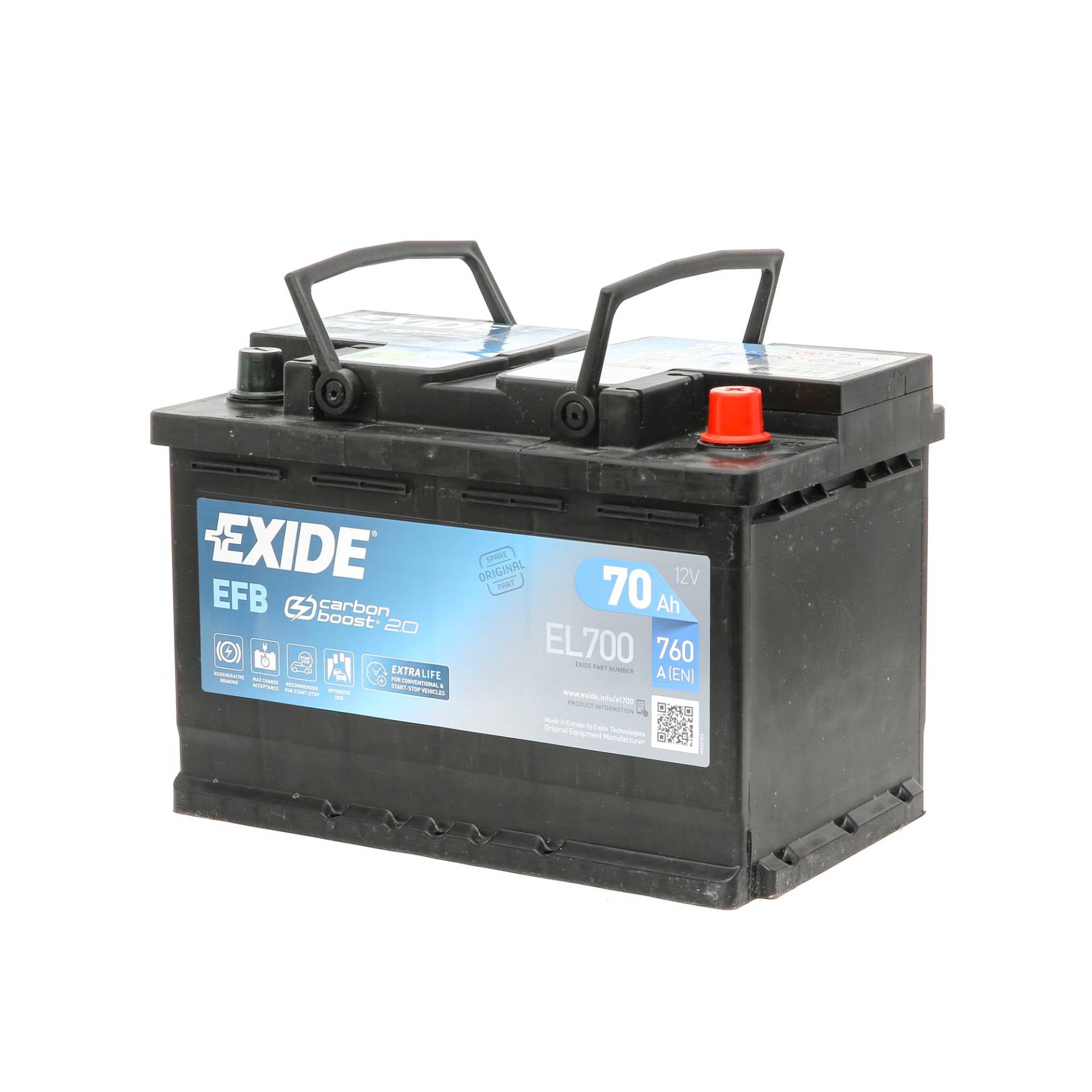 EXIDE Starterbatterie VW,AUDI,MERCEDES-BENZ EL700 7422496770,1201048,EL700067EFB Autobatterie,Batterie,Fahrzeugbatterie,Akku,Akkumulator 244103876R von Exide