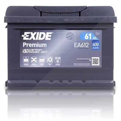 Exide EA612 Premium Carbon Boost 61Ah 600A [Hersteller-Nr. EA612] für Alpina, Aston Martin, Audi, Austin, Auto Union, BMW, Cadillac, Chevrolet, Chrysl von Exide