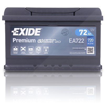 Exide EA722 Premium Carbon Boost 72Ah 720A [Hersteller-Nr. EA722] für Alfa Romeo, Audi, Austin, Bentley, BMW, Cadillac, Chevrolet, Citroën, Ferrari, F von Exide