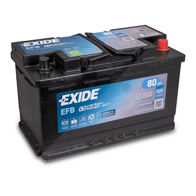 Exide EL800 EFB Starterbatterie 80Ah 800A [Hersteller-Nr. EL800] für Chrysler, VW, Ram, Saab, Cadillac, Chevrolet, Dodge, Peugeot, Toyota, Lexus, Ford von Exide