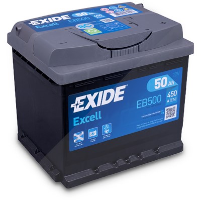 Exide Excell EB500 Starterbatterie 50Ah 450A [Hersteller-Nr. EB500] für Abarth, Alfa Romeo, Alpine, Audi, Austin, Autobianchi, Bentley, BMW, Chrysler, von Exide