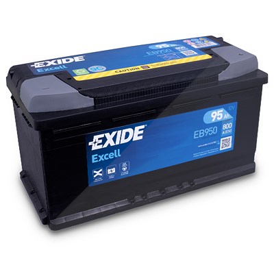 Exide Excell EB950 Starterbatterie 95Ah 800A [Hersteller-Nr. EB950] für Alfa Romeo, Alpina, Aston Martin, Audi, Bentley, BMW, Bugatti, Buick, Chevrole von Exide