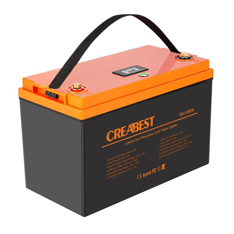 CREABEST 12V 100Ah LiFePO4 Freizeitbatterie mit 3000+ Ladezyklen und BMS Schutz Versorgungsbatterie für Wohnmobile, Wohnmobile, Caravans, Marineschiffe, Golfwagen von Exmate