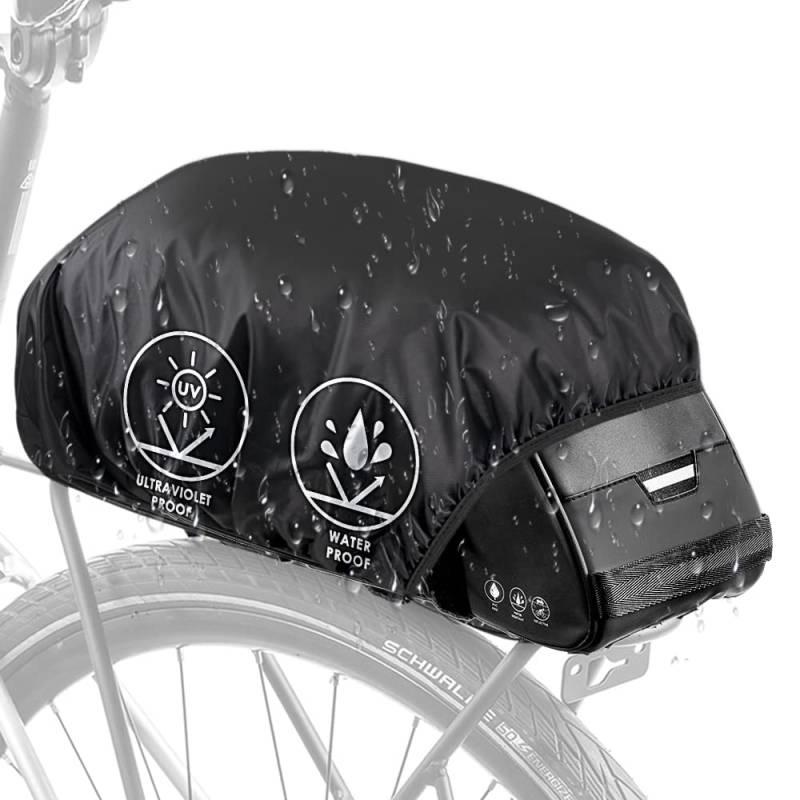 Eyein wasserdichte Regenschutz für Fahrradkorb Fahrradtasche Packtasche Gepäckträger 5L - 18L, Schwarz von Eyein