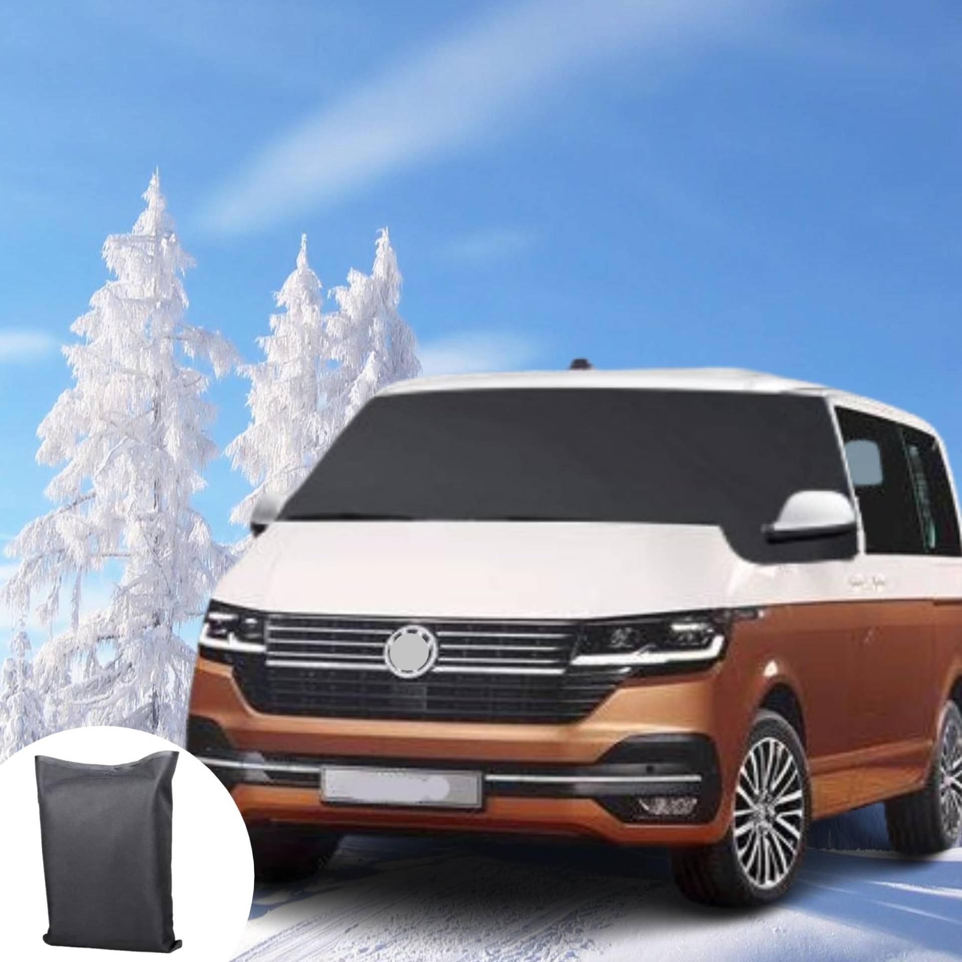 Windschutzscheiben Abdeckung Ersatz für VW T6/T7, Ultra-Dick 600D Oxford Tuch Frontscheibe Wrap Cover Auto Wasserdicht Anti-EIS Schnee Wohnmobil Frostabdeckung Sonnenschutz Abdeckung von Eysbiy