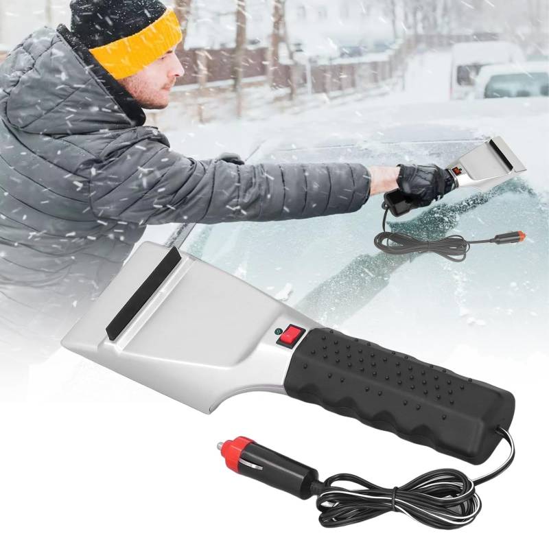 Eznaobo Eiskratzer für Auto-Windschutzscheibe, 12 V, elektrischer Windschutzscheiben-Eiskratzer, USB, Winter-Autoheizung, Eiskratzer, Windschutzscheibenenteiser mit rutschfestem Griff, automatisch von Eznaobo