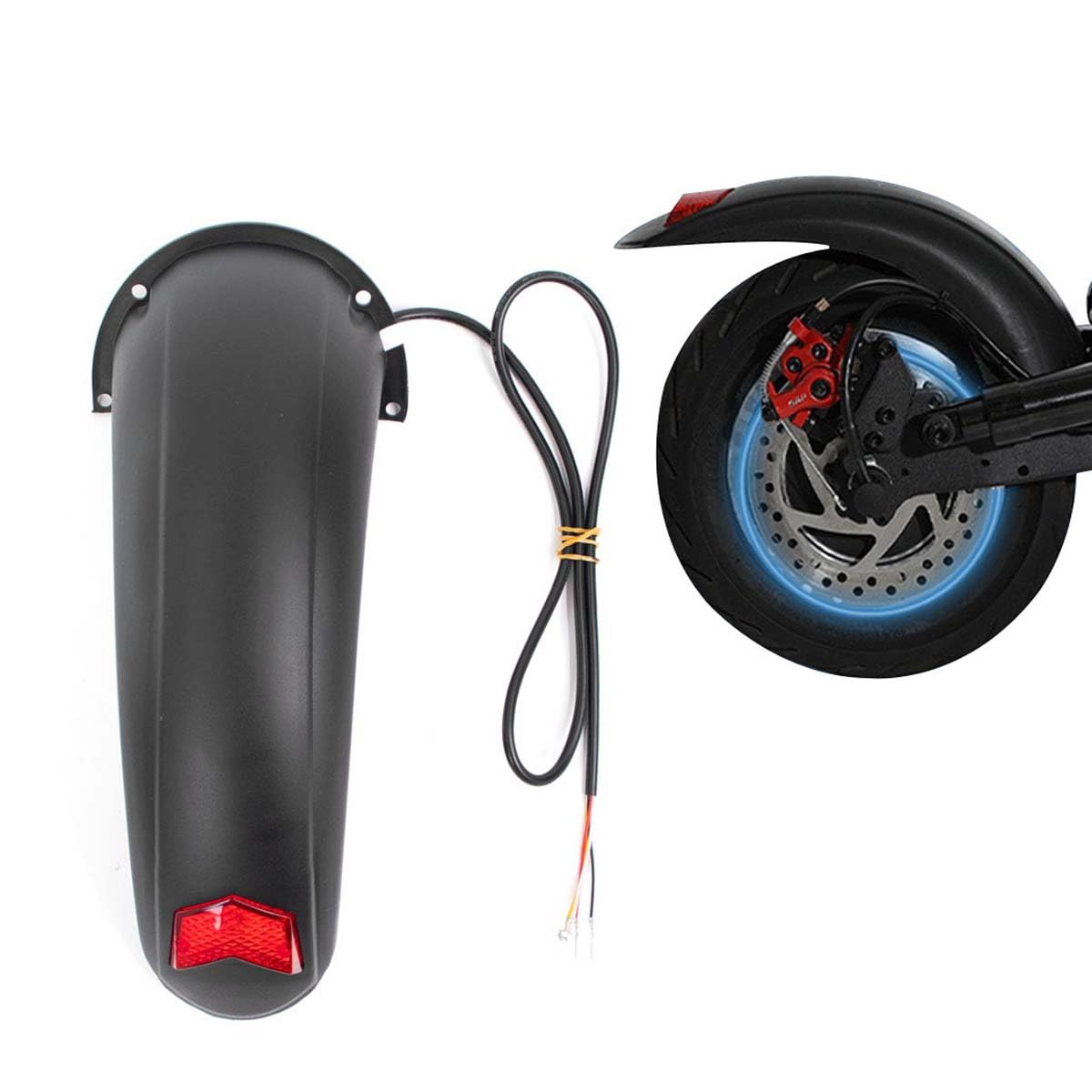 Ezweiji Interer Kotflügel Electric Scooter Hinterers Fender Ersatz Sets Kompatibel,Ersatzteile für Scooter,Scooter Kotflügel mit Rücklicht, 10 Zoll Heckkotflügel Ersatzteile für M4 Elektroroller von Ezweiji