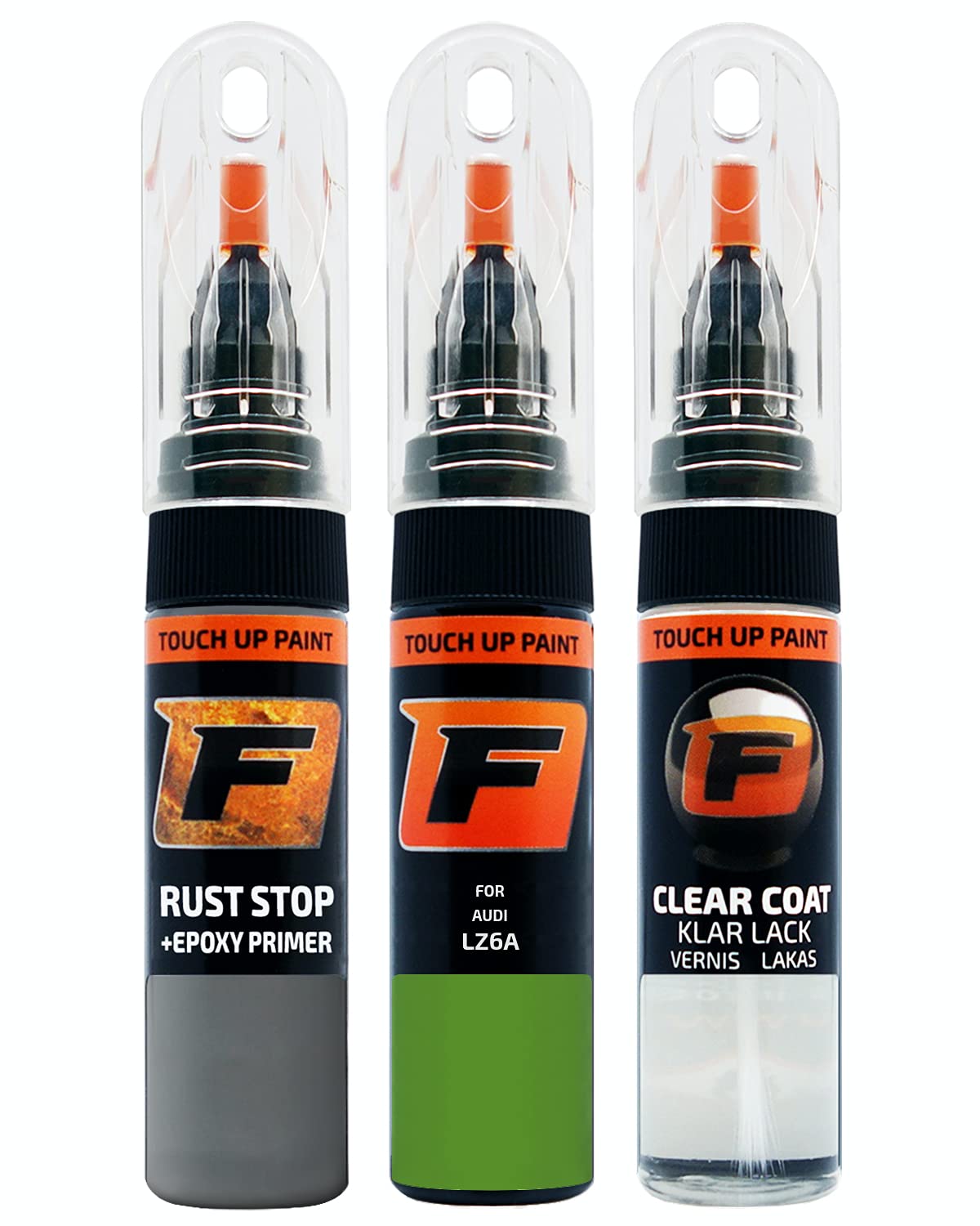 FIRANTO Lackstift Autolack Reparaturset für Audi LZ6A Verde Mantis - 3-in-1 Autolack Kratzer Reparaturstift 15ml Grundierung, Klarlack von F FIRANTO