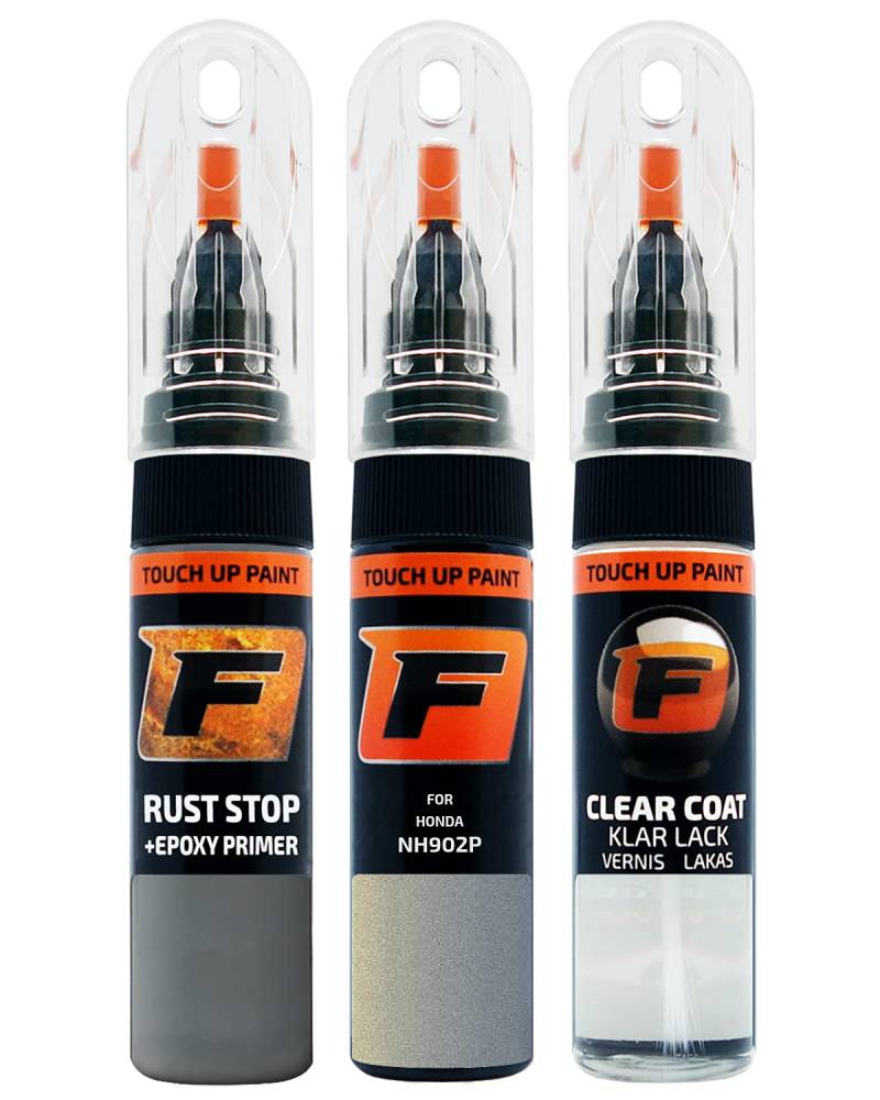 FIRANTO Lackstift Autolack Reparaturset für Honda NH902P Premium Sunlight White - 3-in-1 Autolack Kratzer Reparaturstift 15ml Grundierung, Klarlack von F FIRANTO