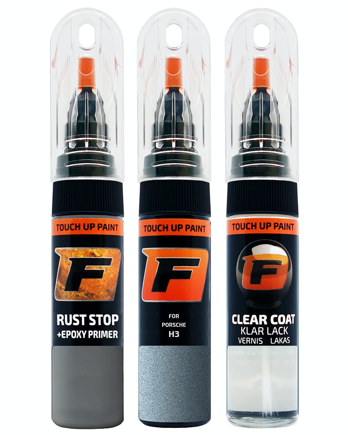 FIRANTO Lackstift Autolack Reparaturset für Porsche H3 Eisblau - 3-in-1 Autolack Kratzer Reparaturstift 15ml Grundierung, Klarlack von F FIRANTO