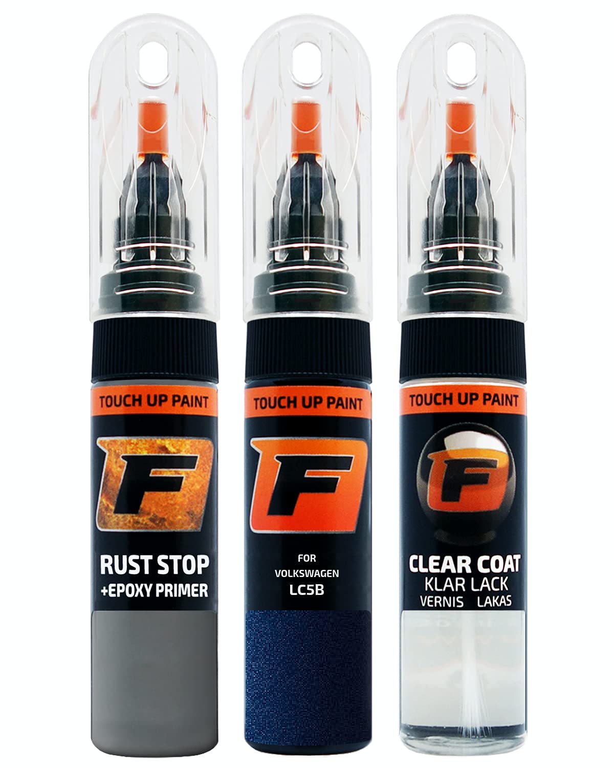 FIRANTO Lackstift Autolack Reparaturset für VW/Volkswagen LC5B Atlantic Blue - 3-in-1 Autolack Kratzer Reparaturstift 15ml Grundierung, Klarlack von F FIRANTO