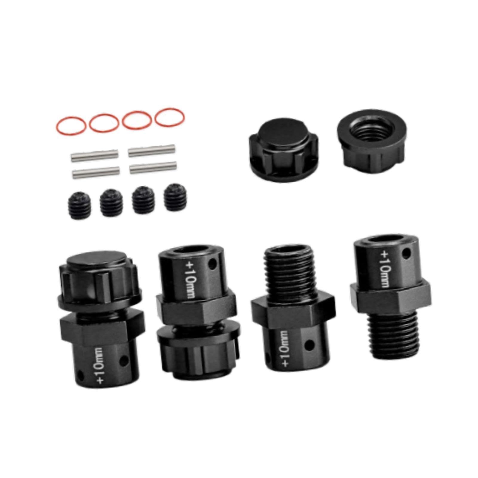 F Fityle 4X 1/8 1/7 RC Autokupplung Ersatzteil Verbreiterung Stecker DIY Modifiziertes Robustes Upgradeteil RC Autoteile für Hobbyauto, Schwarz von F Fityle