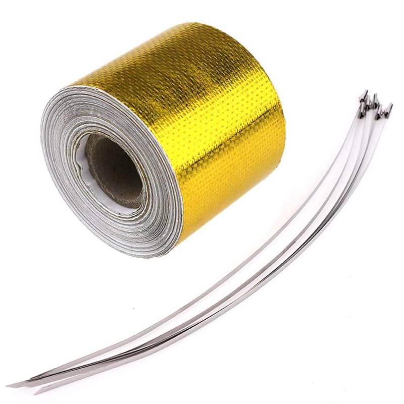 F Season 10m x 5cm Hitzeschutz Band selbstklebend Gold Tape Klebeband hitzeisolierend golden bis 450°C von F Season