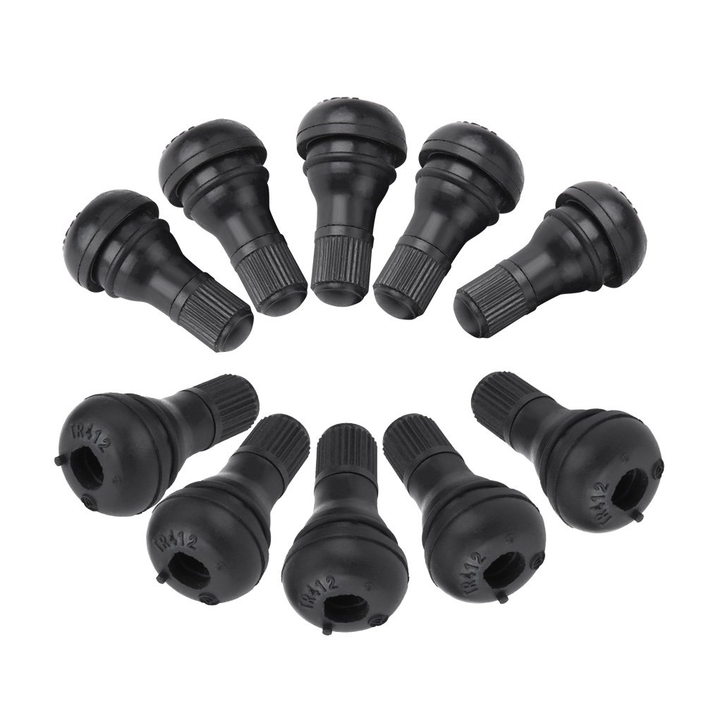 10pcs TR412 Snap-In-Reifenventilstämme mit Staubkappen Gummiersatz für Auto Auto Automatic Tubeless Rollen von F&Y