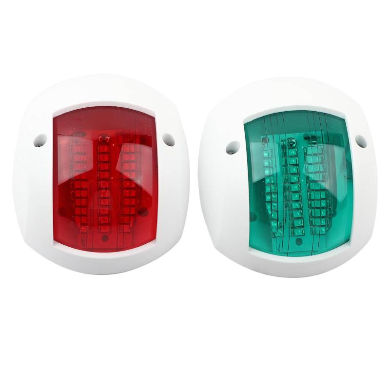 F&Y Paar von Signallampen kugelförmiger rot grün LED IP66 Marine Navigation Light für Boot DC12V-24V 3W (Weiß) von F&Y