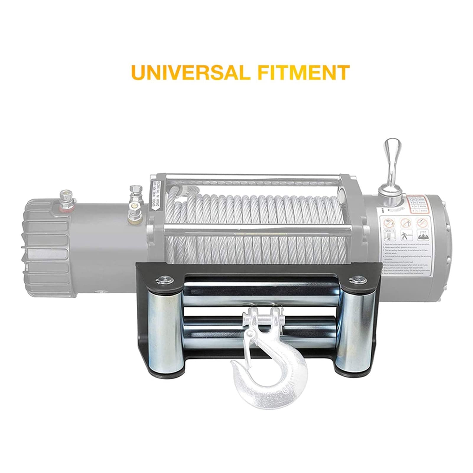 F&Y Universal Winch Roller Fairlead 152 mm/6 Zoll Zink -Eisenwartung Ersatz für ATV, Auto und mehr von F&Y