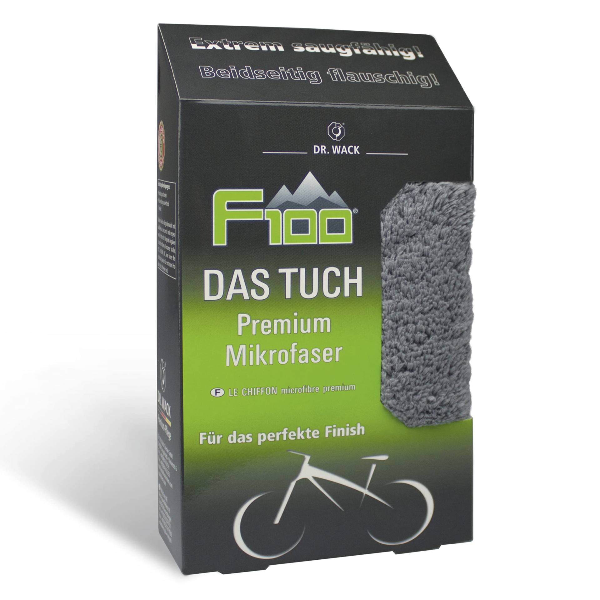 Dr. Wack - F100 DAS TUCH - Premium Mikrofaser, 40 x 40 cm I Premium Mikrofasertuch für kratzfreies Polieren von empfindlichen Lacken I Extrem weich, flauschig & fusselfrei I Hochwertige Fahrradpflege von DR. WACK