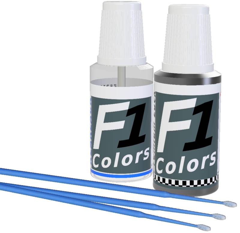 F1COLORS Lackstift Set 2x20ml für BMW CARBONSCHWARZ MET 416 Ink.6X Tupfer #22 von F1COLORS