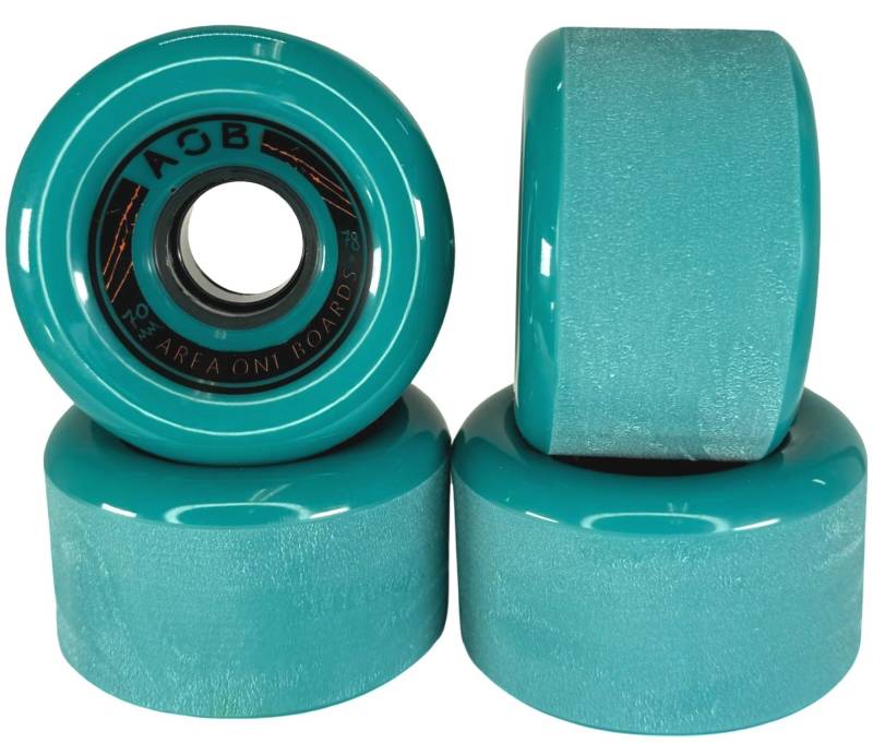 AOB Premium Longboard/Cruiser 2K Rollen Wheels (4 Stck.) Set Rundlauf kalibriert aufgeraut geschliffen (Blau 70x42mm 78A) von F26