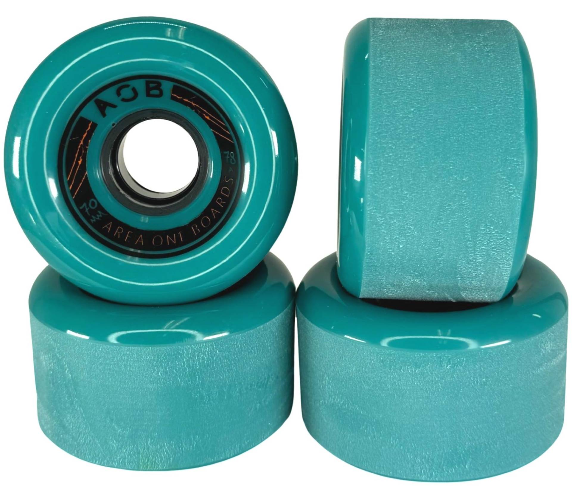 AOB Premium Longboard/Cruiser 2K Rollen Wheels (4 Stck.) Set Rundlauf kalibriert aufgeraut geschliffen (Blau 70x42mm 83A) von F26