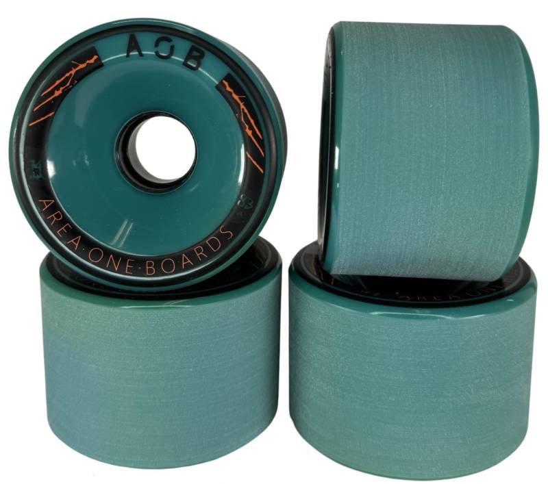 AOB Premium Longboard/Cruiser 2K Rollen Wheels (4 Stck.) Set Rundlauf kalibriert aufgeraut geschliffen (Blau 74x52mm 78A) von F26