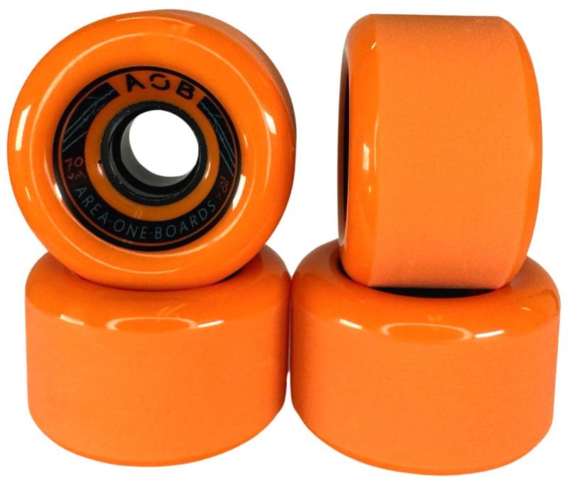 AOB Premium Longboard/Cruiser 2K Rollen Wheels (4 Stck.) Set Rundlauf kalibriert aufgeraut geschliffen (Orange 70x42mm 78A) von F26