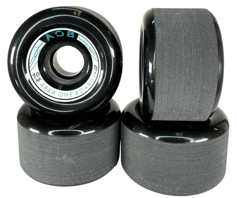 AOB Premium Longboard/Cruiser 2K Rollen Wheels (4 Stck.) Set Rundlauf kalibriert aufgeraut geschliffen (Schwarz 70x42mm 78A) von F26