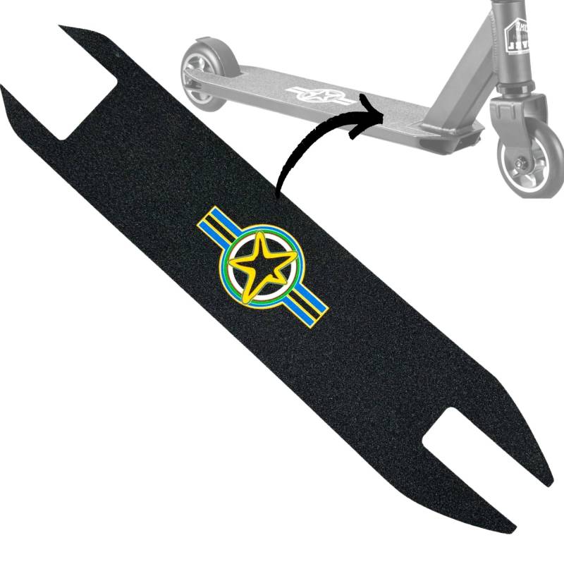 Bad Frog/Bewegt Stunt-Scooter Trick I Tret I Park I Roller I Ersatzteil I Sparepart (Griptape 50cm Zugeschnitten Gelber Stern) von F26