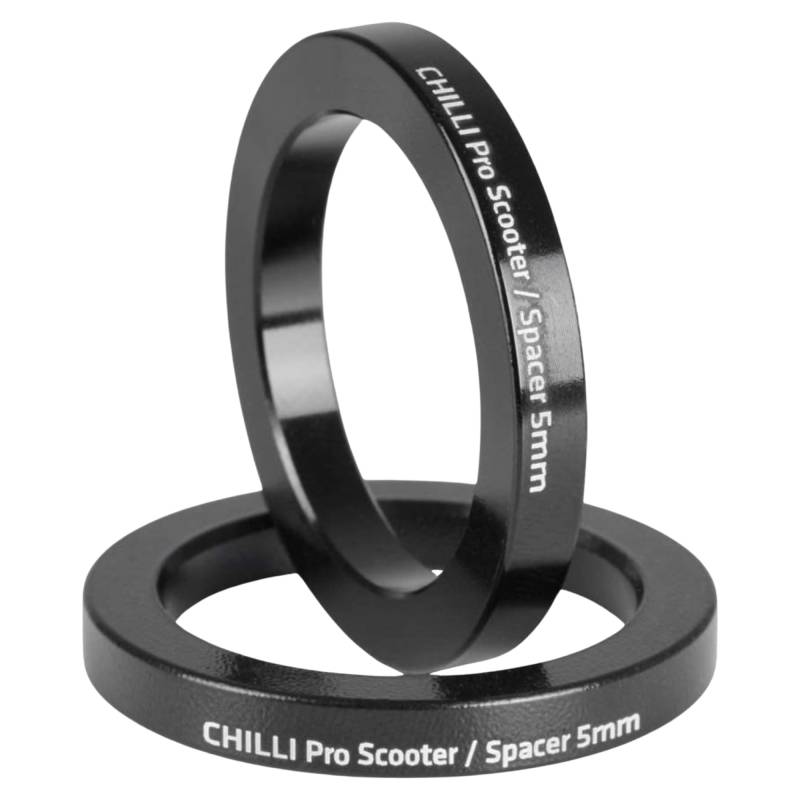 Chilli Pro Scooters Steuersatz SCS Vorbau 1-1/8" Ausgleichs Spacer Set 2 x 5mm Schwarz von F26