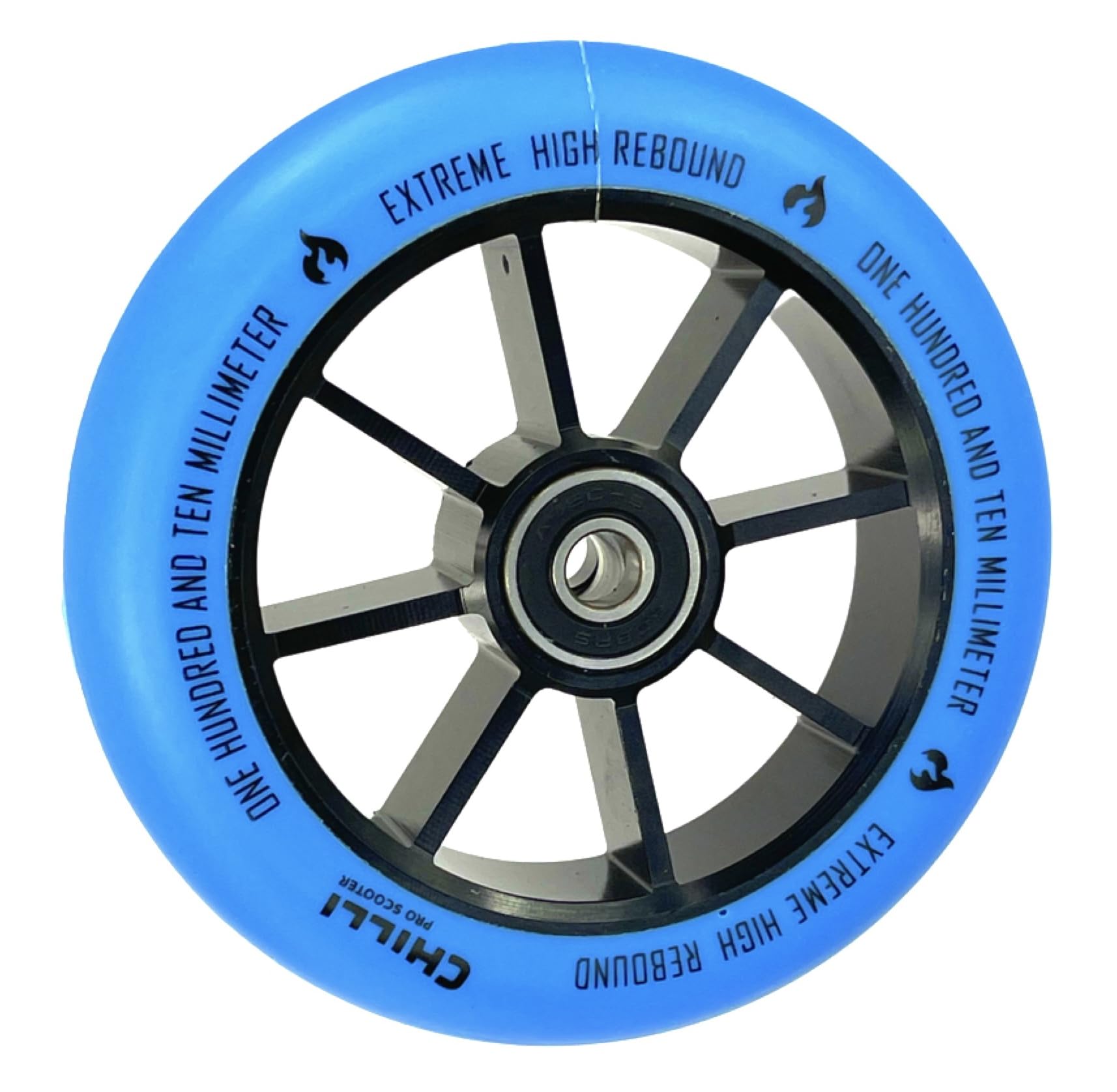 Chilli Pro Stunt-Scooter Ersatzrad Rolle I 100mm I 110mm I 120mm I Trick I Tret I Roller I Wheel mit Kugellager (110mm Base Blau) von F26