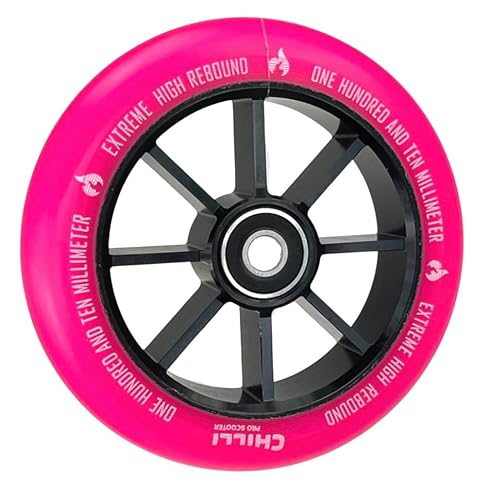 Chilli Pro Stunt-Scooter Spoked Base Rolle 110mm Schwarz/PU Pink von F26