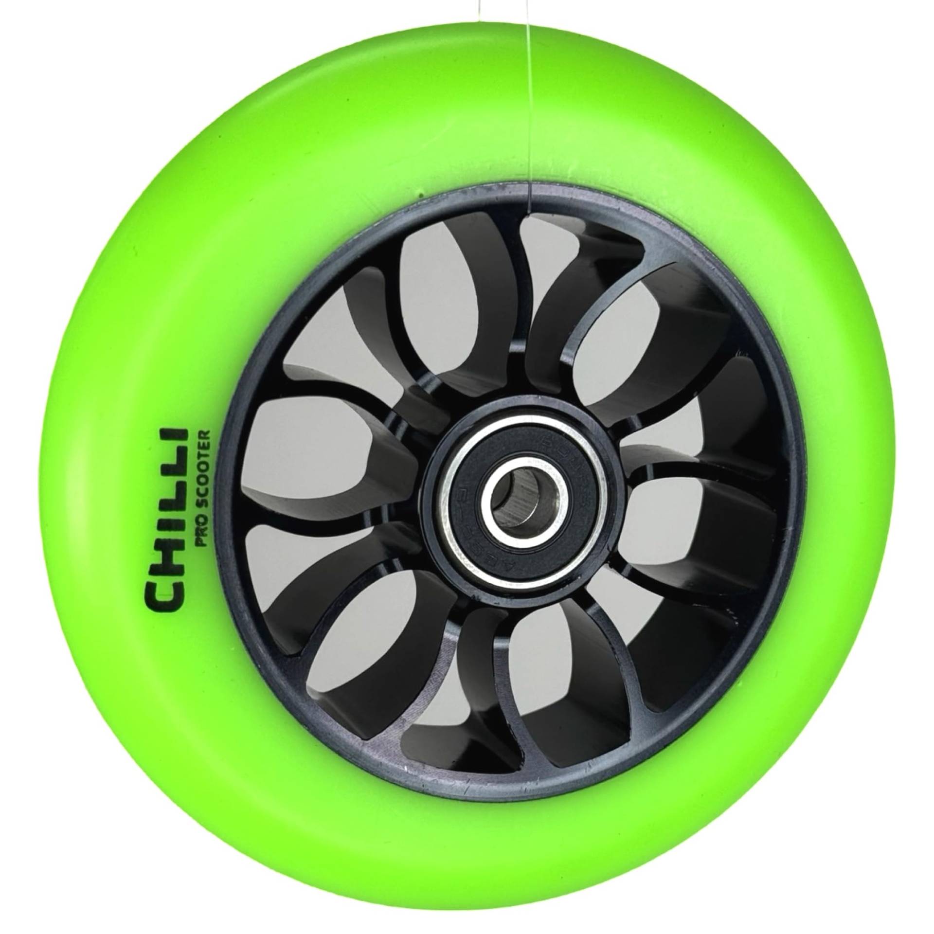 Chilli Pro Stunt-Scooter Rolle spoked Reaper Grim 110mm Schwarz/PU Grün von F26