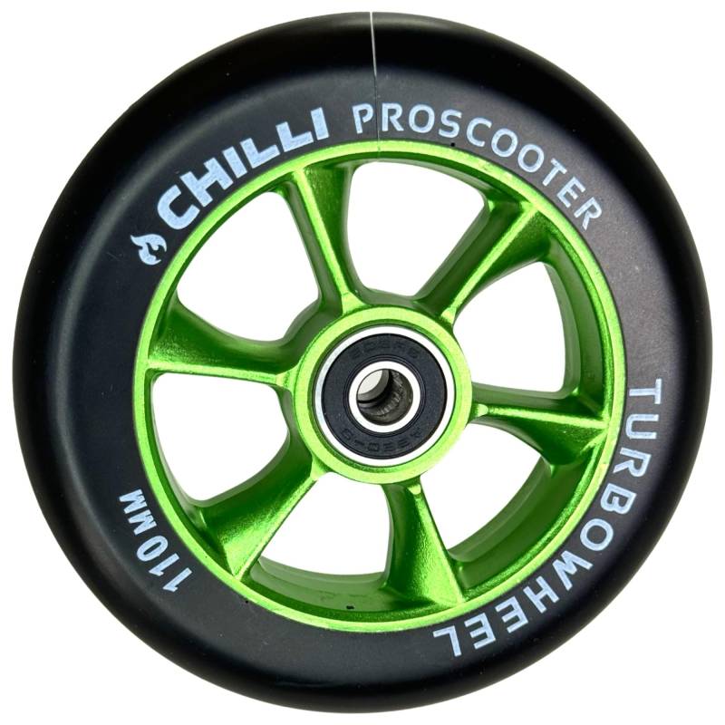 Chilli Pro Scooter Turbo Stunt-Scooter Rolle 110mm I Trick I Tret I Roller I Wheel I Abec 9 Kugellager Grün von F26