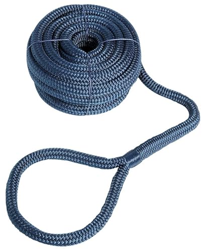 Festmacherleine Seil mit Auge für Boot I Segel I Schiff I Marine I Tau I Zubehör (Navyblau, 14mm x 9m) von F26