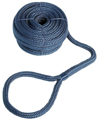 Festmacherleine Seil mit Auge für Boot I Segel I Schiff I Marine I Tau I Zubehör (Navyblau, 10mm x 6m) von F26