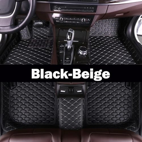 Auto-Fußmatte Auto Fußmatten Für Dodge Für Journey 2009-2015 2016 2017 2018 Benutzerdefinierte Auto Fuß Pads Innen Zubehör Autoteppich(Black-Beige) von FACSER