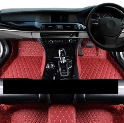 Auto-Fußmatte Auto Fußmatten Für Ford Für Explorer U251 U502 7seat 2006-2015 wasserdichte Pad Leder Fuß Matte Teppiche Autoteppich(RHD Maroon) von FACSER