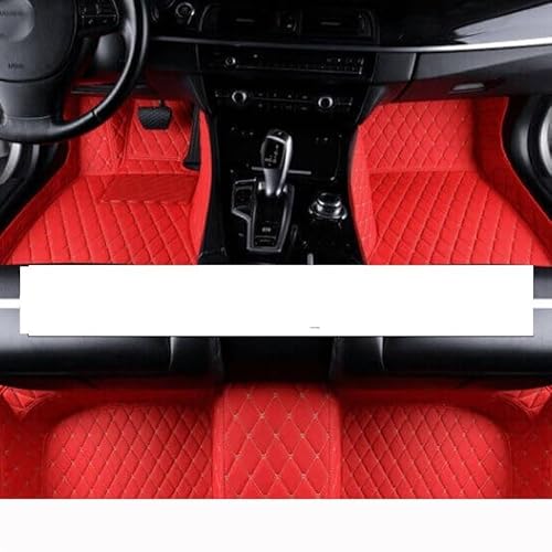 Auto-Fußmatte Auto Fußmatten Für Jaguar XF X260 2016-2022 Teppich Teppiche Langlebige Leder Matte Anti Schmutzige Pads Auto Innen Teile Autoteppich(LHD RED) von FACSER