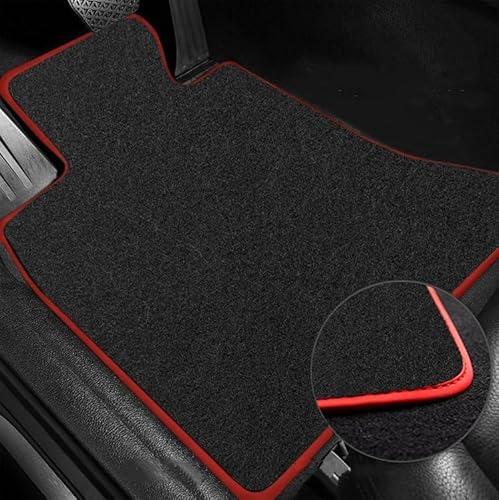 Auto-Fußmatte Luxus Auto Matten Für MG ZS Für MGZS EV ZX ZS11 2017-2023 Anti-Slip Flanell Polyester Teppich Fuß Teppiche Pad Boden Matt Autoteppich(LHD Polyester red) von FACSER