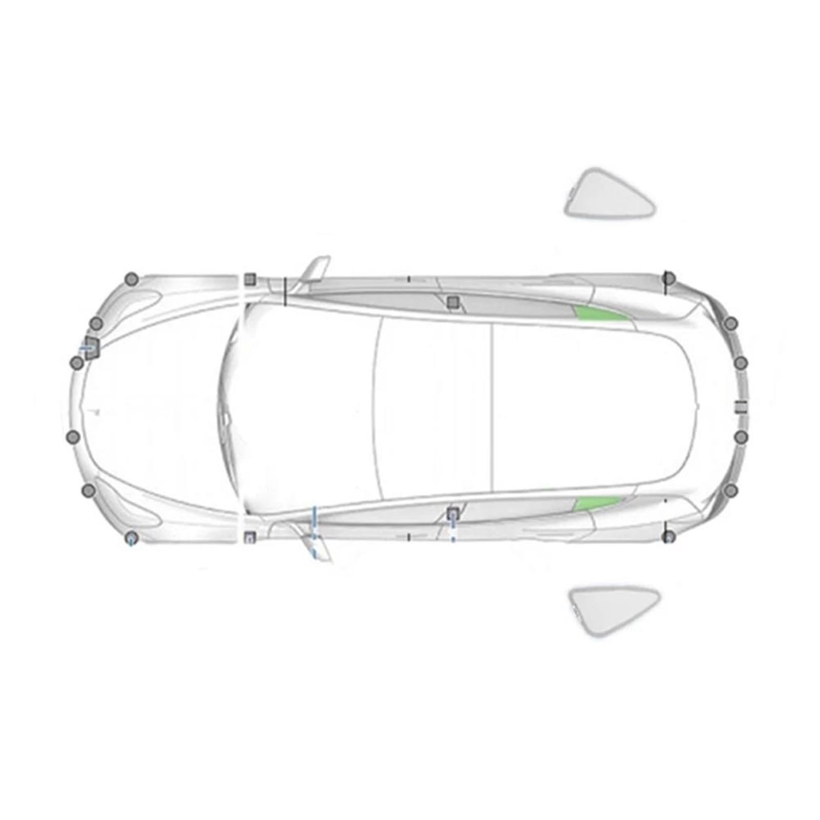 Sonnenblende Auto Sonnenschutz Aus Silberbeschichtetem Stoff Für Tesla Für Modell 3 2020-2023 Sichtschutz Für Seitenfenster Jalousie Beschattung Für Campingzubehör Auto Sonnenblende(2PCS Triangular) von FACSER