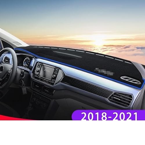 Sonnenschutz Teppich Auto-Abdeckungsmatte Vermeidung Von Lichtpolstern Für VW Für T-Cross 2018 2019 2020 2021 Instrumentenplattform-Teppiche(Black Side) von FACSER