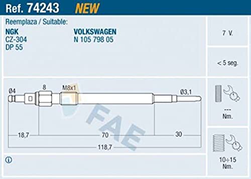 FAE 74243 Glühkerze von FAE