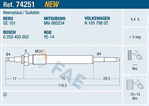 FAE 74251 Glühkerze von FAE