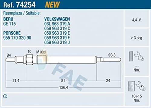 Fae 74254 - Glühkerze von FAE